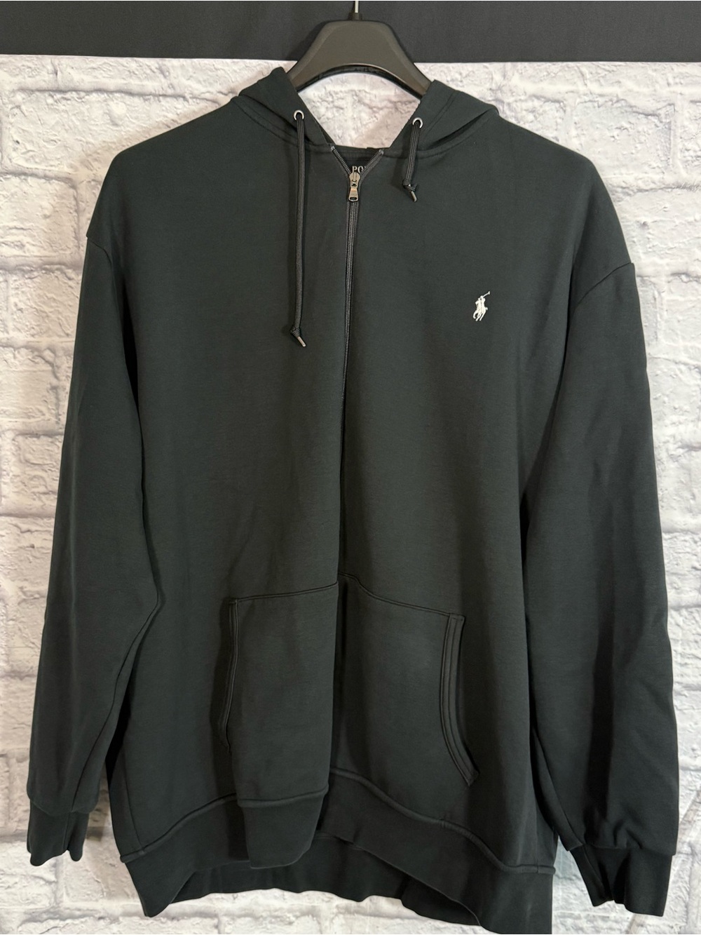 Men’s Big & Tall Black Ralph Lauren Zip Hoodie 3XLT